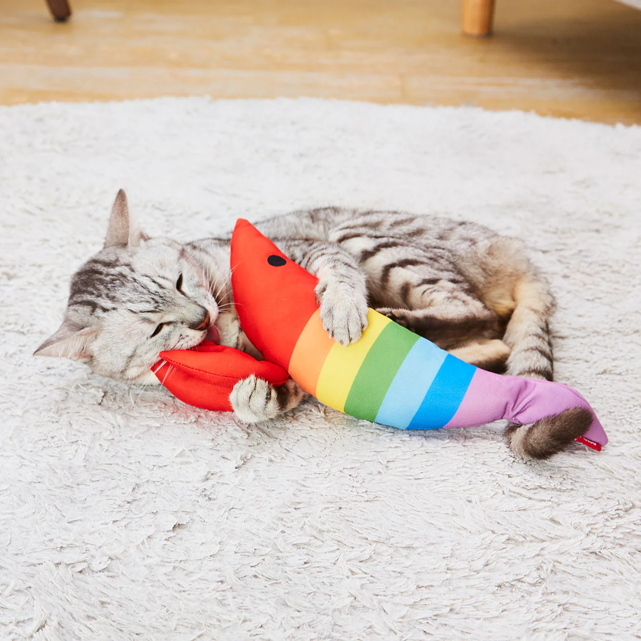 Petio Rainbow Shrimp Catnip Kicking Toy - Image 2
