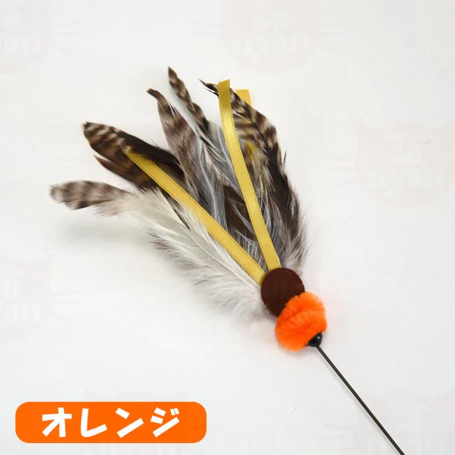 Petz Route Cat Teaser with Feathers & Ribbon - Orange - Image 2