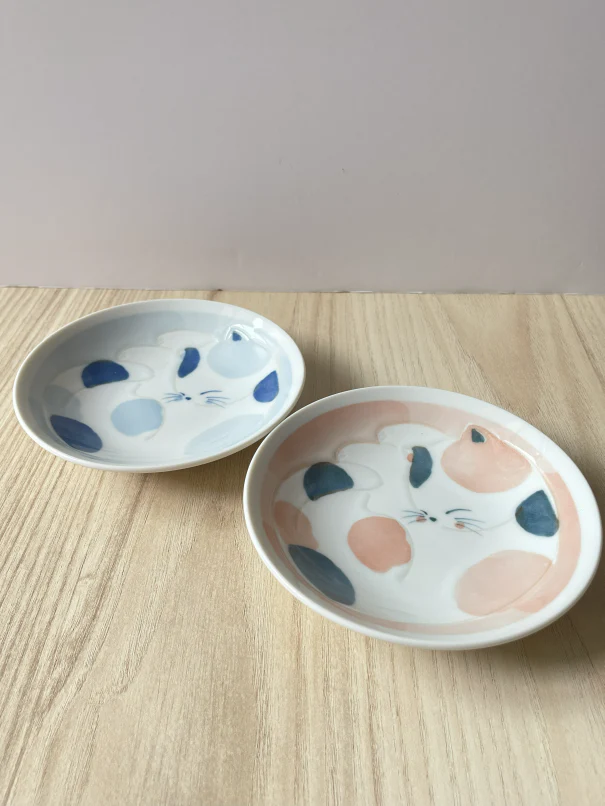 Sleeping Cat Sauce Plate - Blue - Image 4
